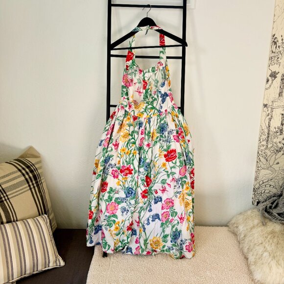 Vintage Floral Halter Sundress Size 4 Petite - Picture 3 of 9